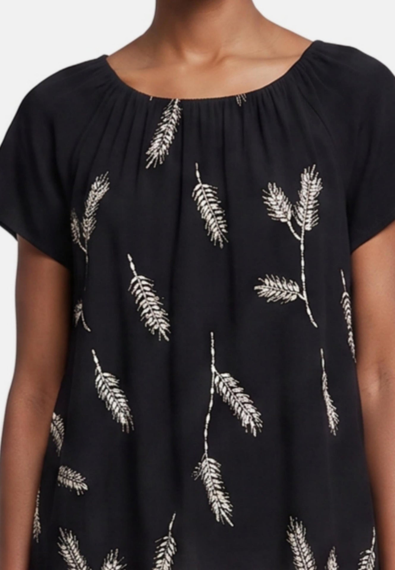 Blusa in 30% Lino 70% Viscosa Nero