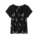 Blusa in 30% Lino 70% Viscosa Nero