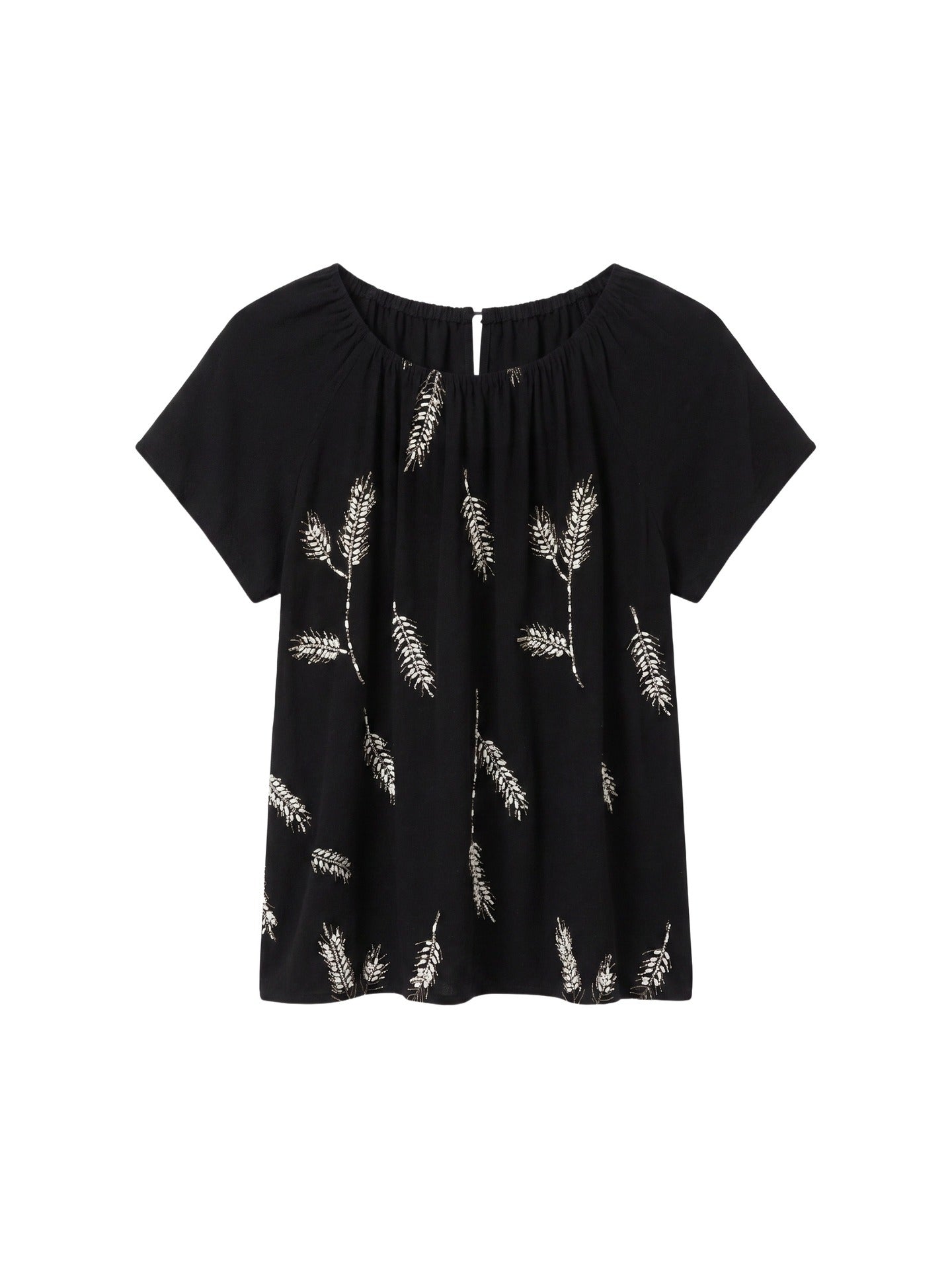 Blusa in 30% Lino 70% Viscosa Nero