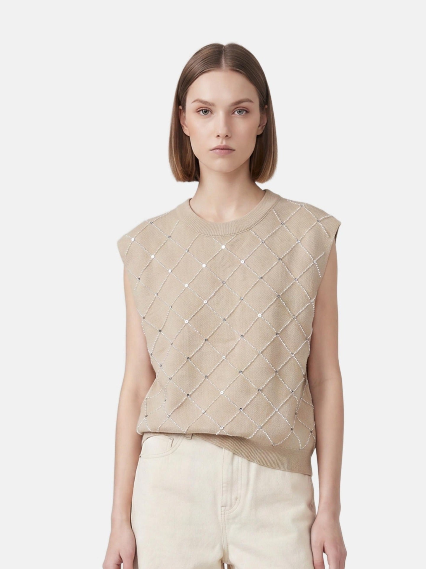 Blusa in 100% Viscosa Beige