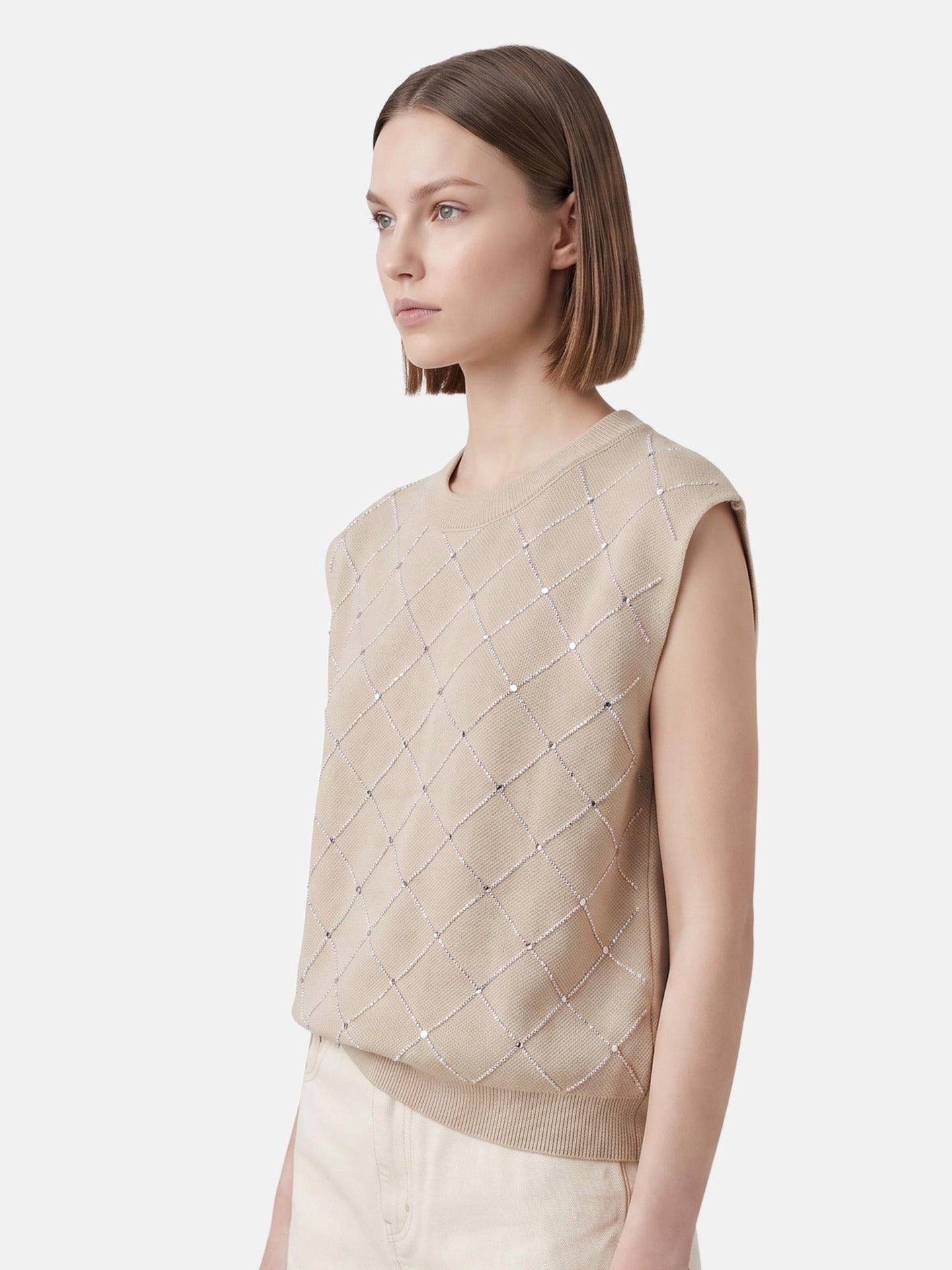 Blusa in 100% Viscosa Beige