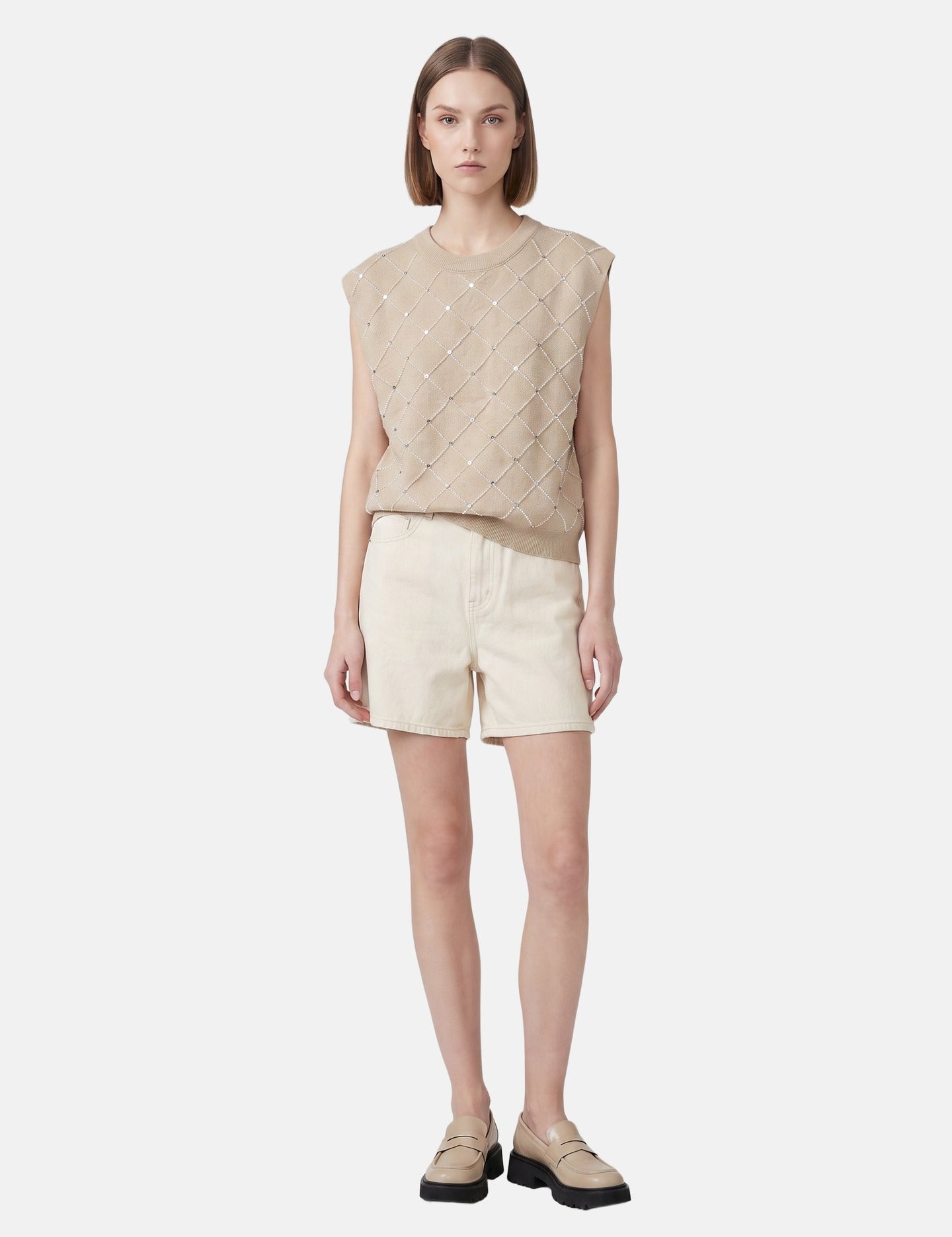 Blusa in 100% Viscosa Beige
