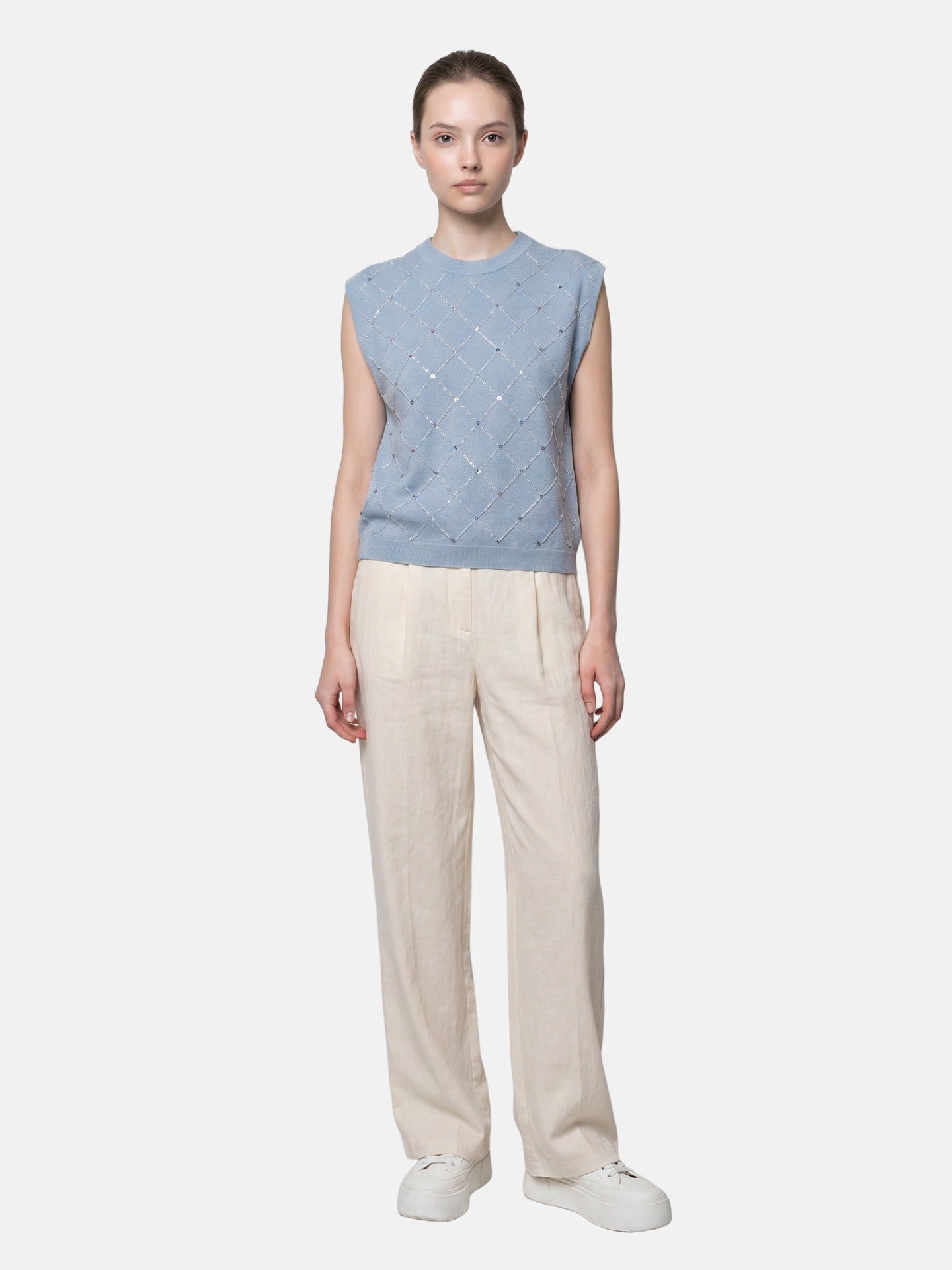Blusa in 100% Viscosa Blu
