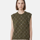 Blusa in 100% Viscosa Verde Militare