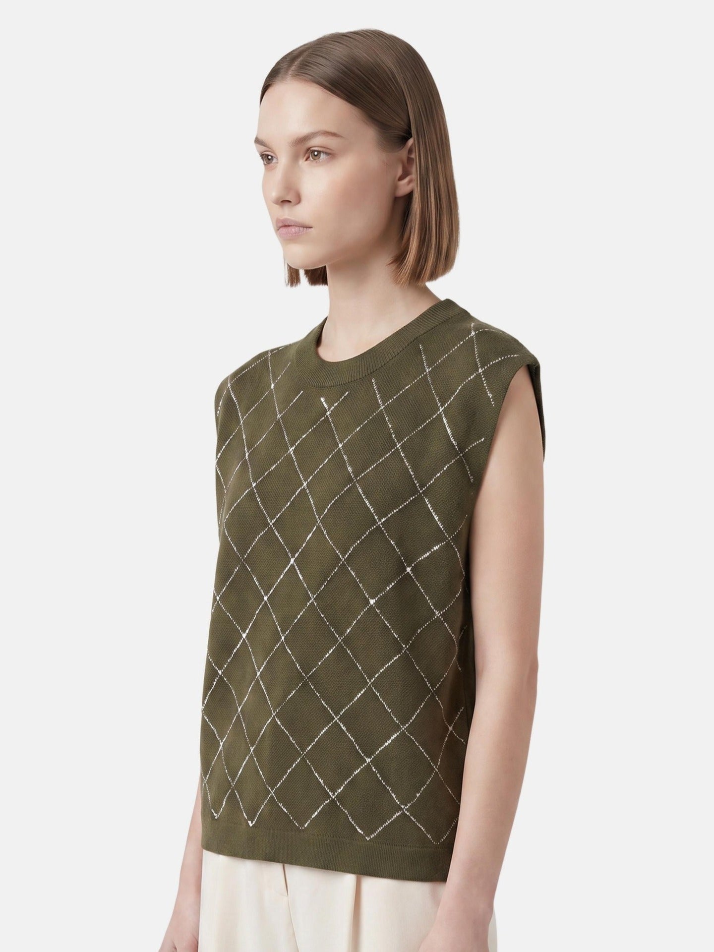 Blusa in 100% Viscosa Verde Militare