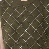Blusa in 100% Viscosa Verde Militare