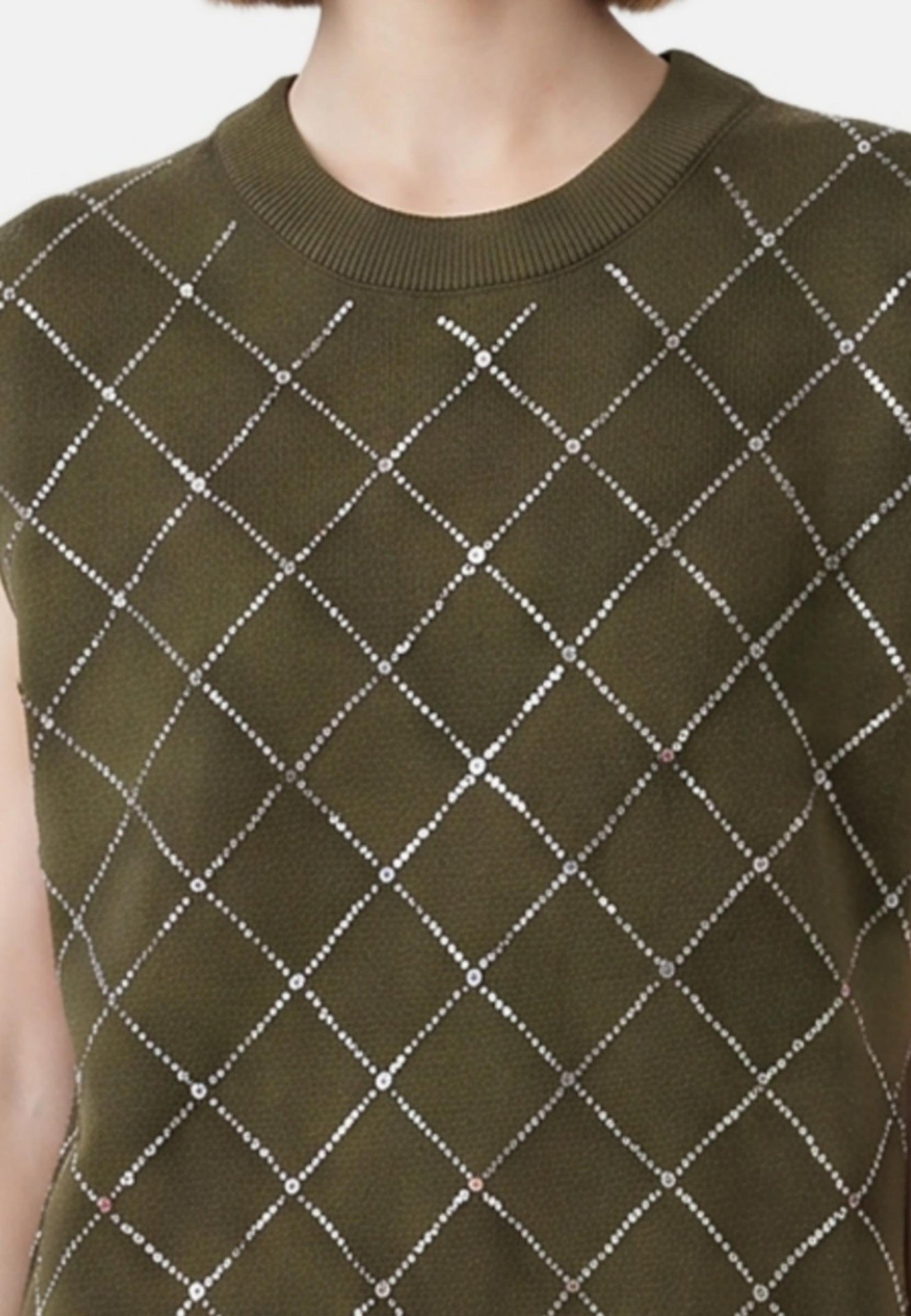 Blusa in 100% Viscosa Verde Militare