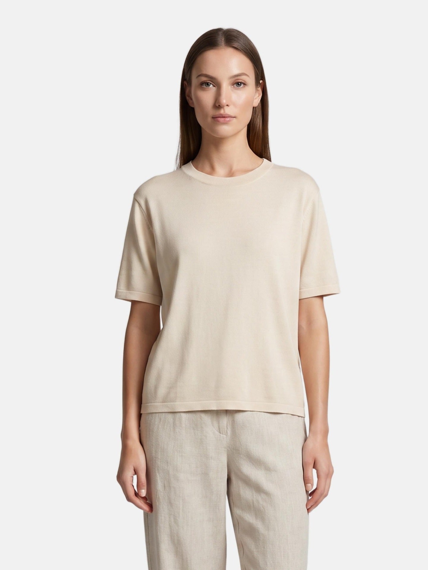 Blusa in 100% Viscosa Beige