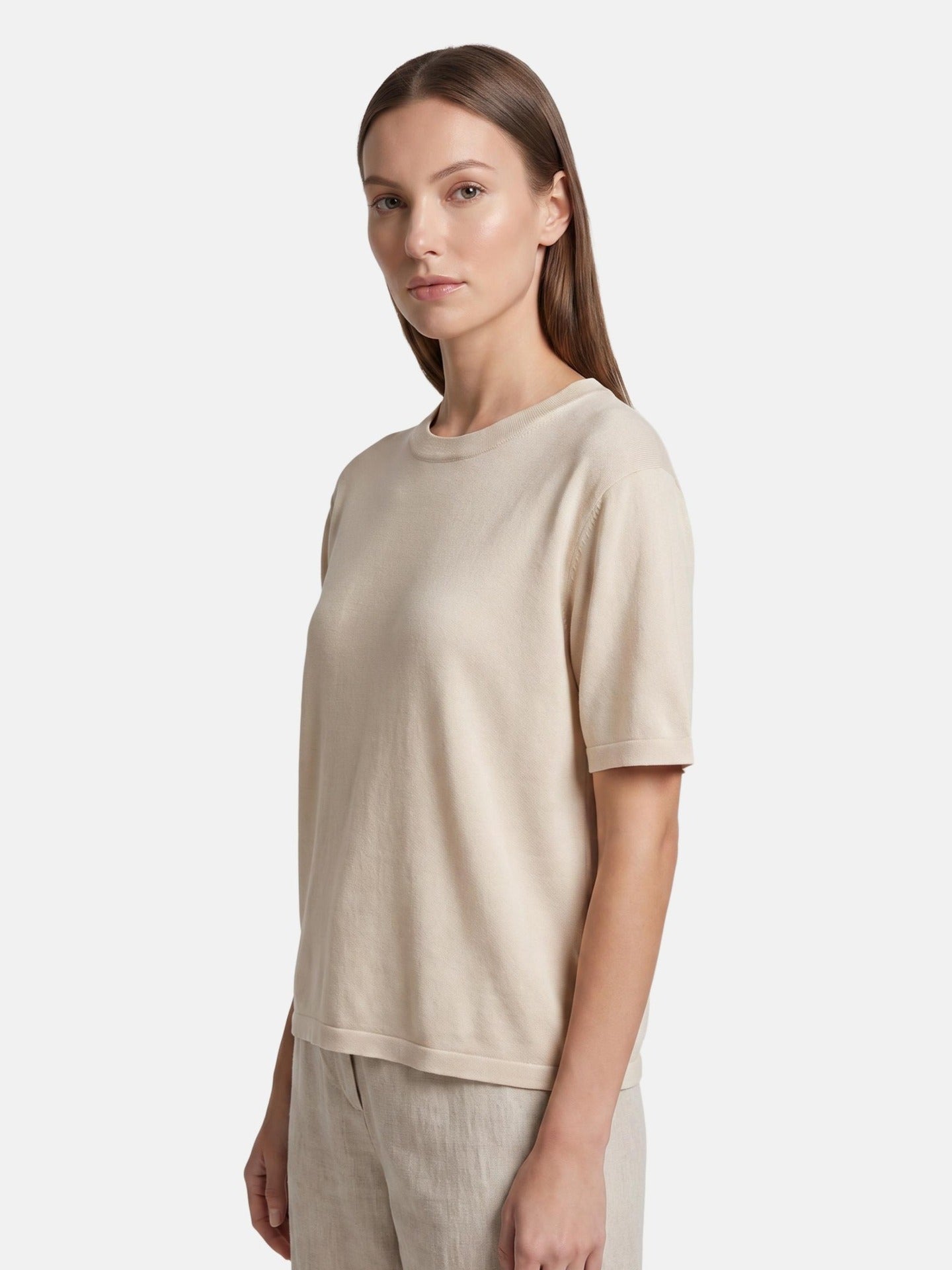 Blusa in 100% Viscosa Beige
