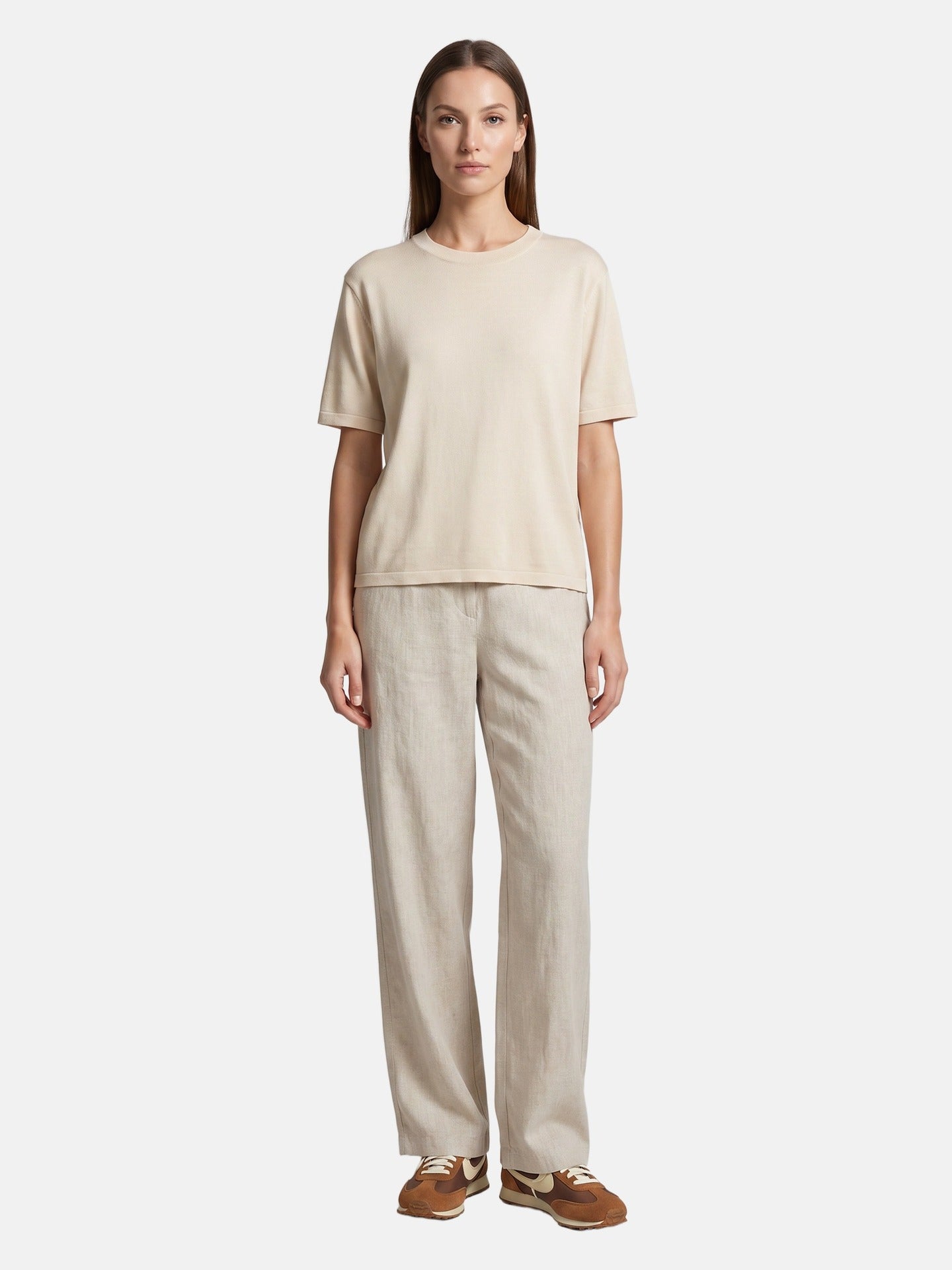 Blusa in 100% Viscosa Beige