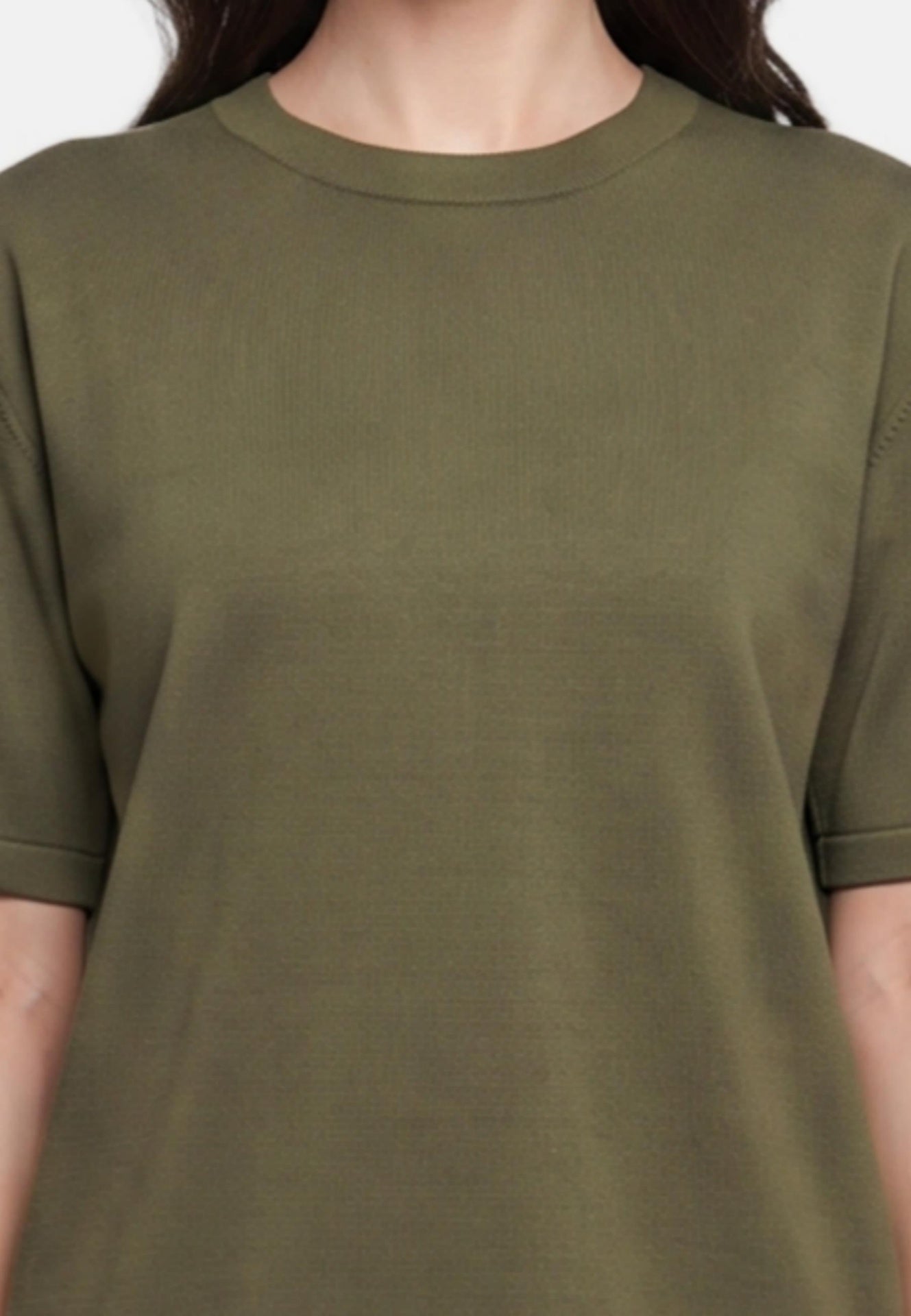 Blusa in 100% Viscosa Verde Militare