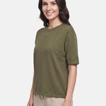 Blusa in 100% Viscosa Verde Militare