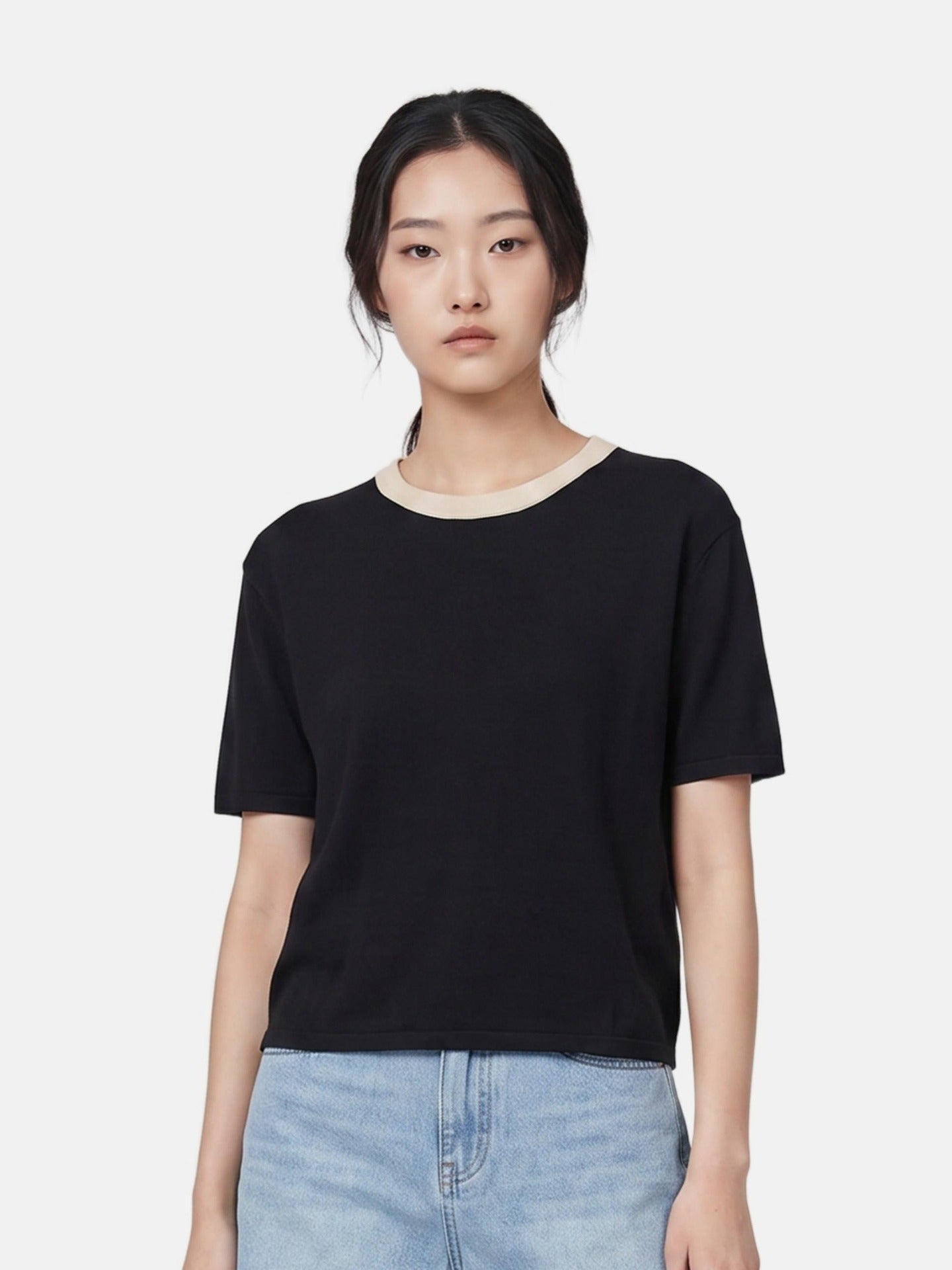 Blusa in 100% Viscosa Nero