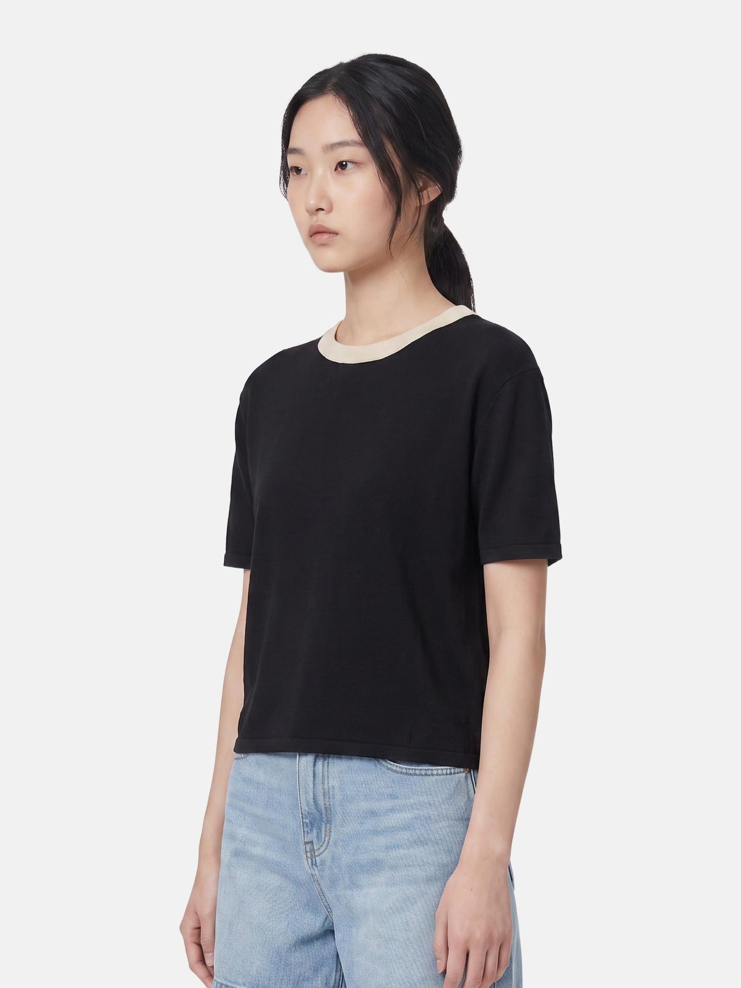 Blusa in 100% Viscosa Nero