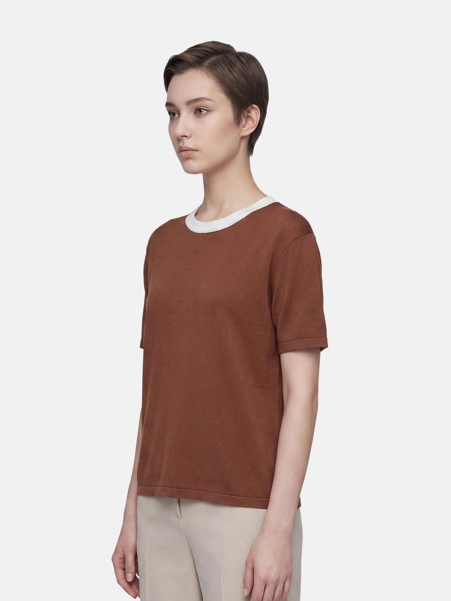 Blusa in 100% Viscosa Marrone