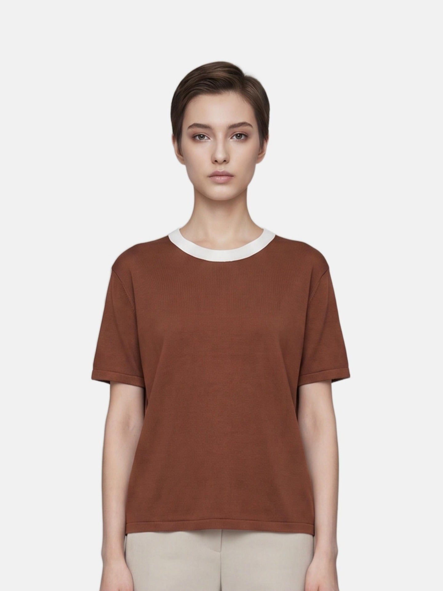 Blusa in 100% Viscosa Marrone