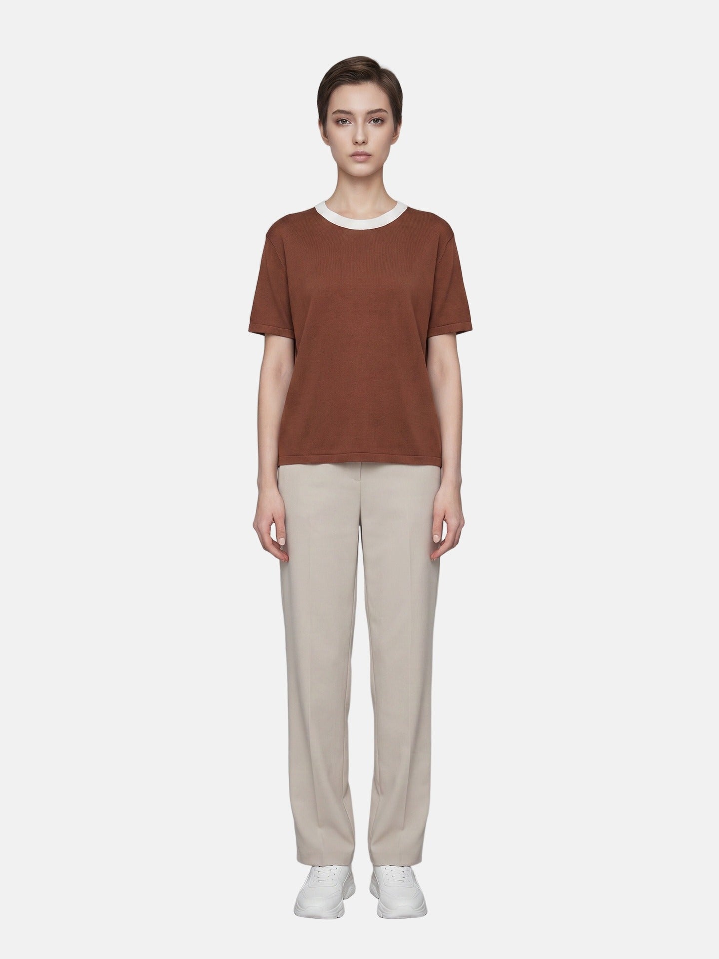 Blusa in 100% Viscosa Marrone