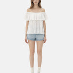 Blusa in 80% Tencel 20% Poliester Bianco