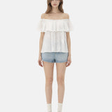 Blusa in 80% Tencel 20% Poliester Bianco