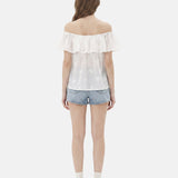 Blusa in 80% Tencel 20% Poliester Bianco
