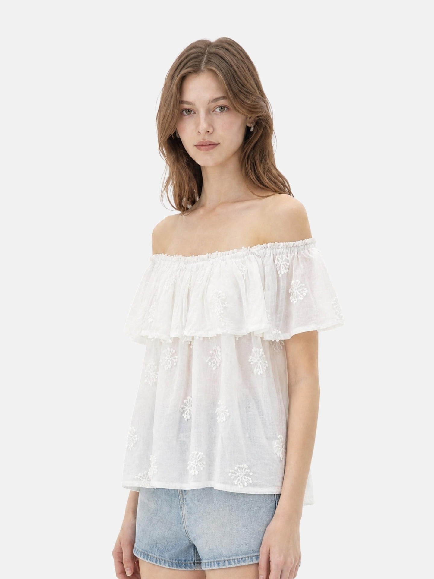 Blusa in 80% Tencel 20% Poliester Bianco