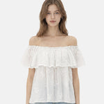 Blusa in 80% Tencel 20% Poliester Bianco