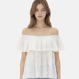 Blusa in 80% Tencel 20% Poliester Bianco