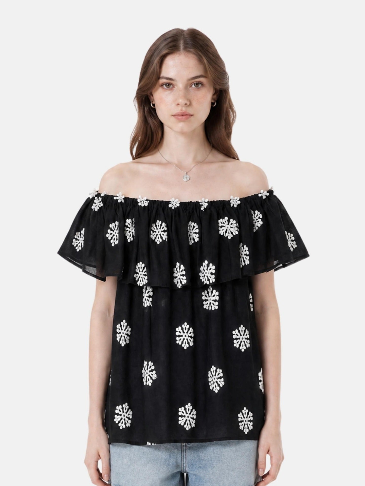 Blusa in 80% Tencel 20% Poliester Nero