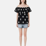Blusa in 80% Tencel 20% Poliester Nero