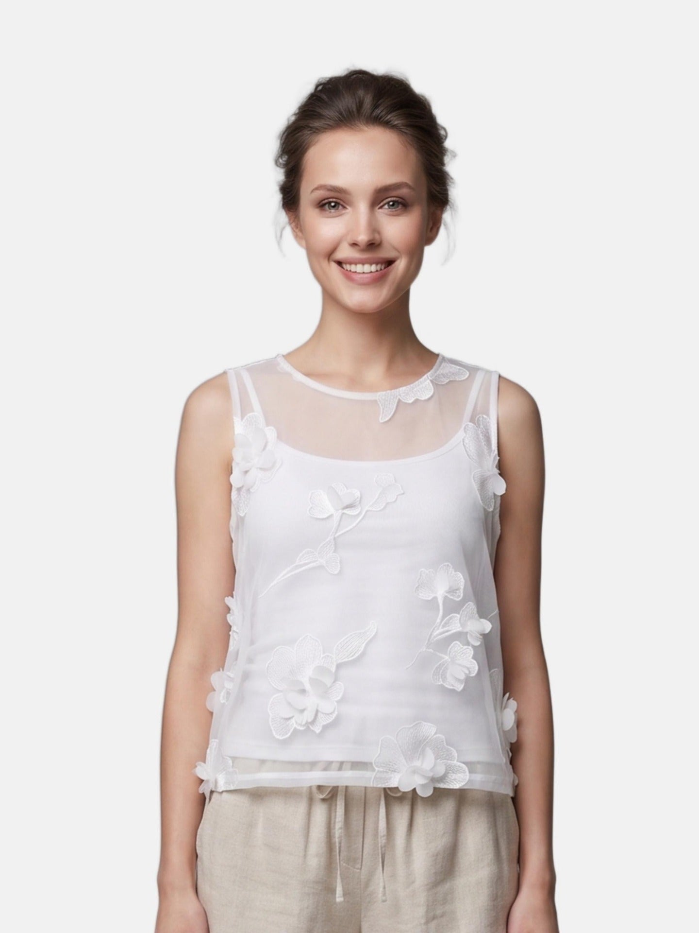 Blusa in Poliestere Bianco