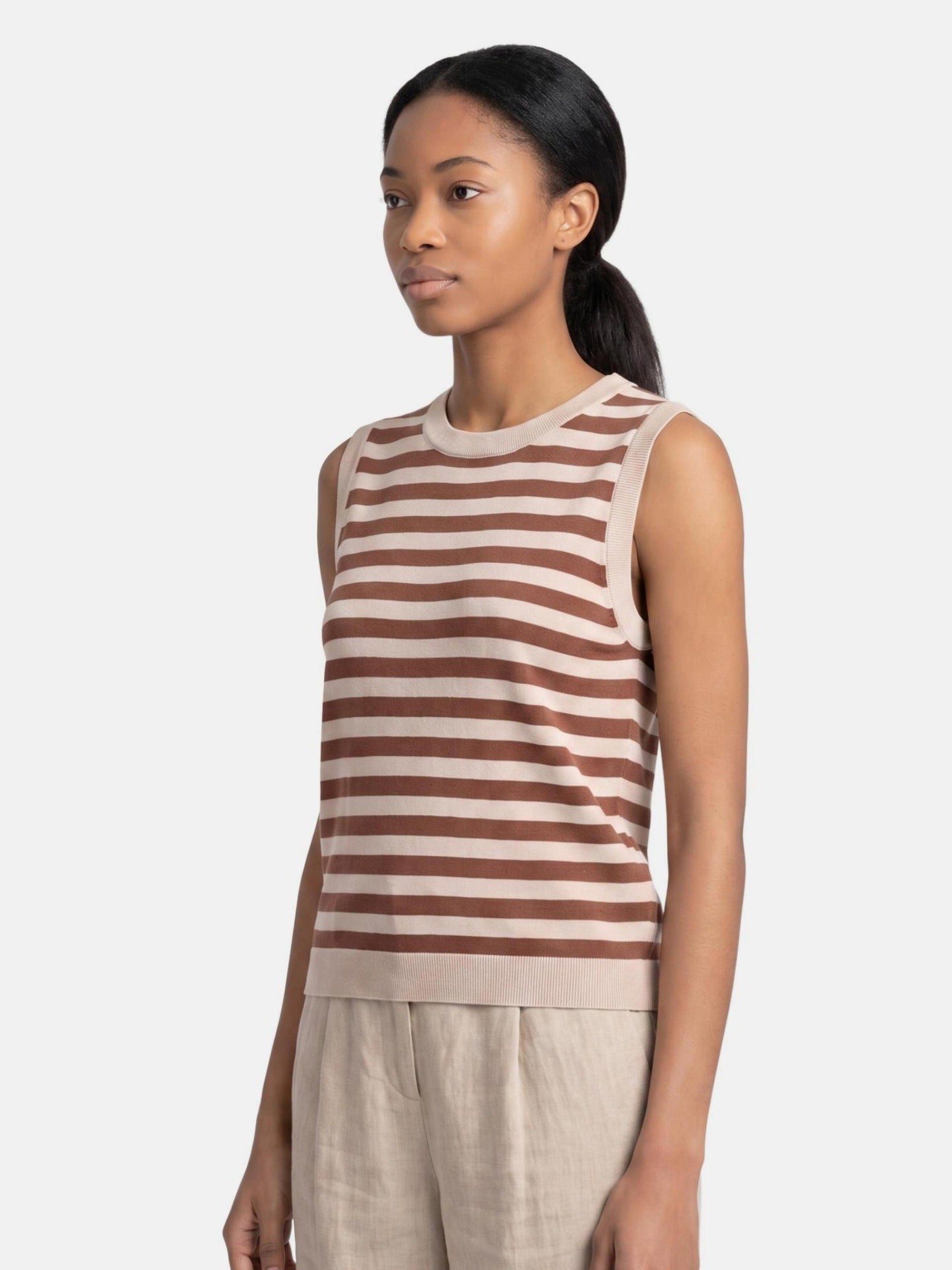 Top in 100% Viscosa Marrone
