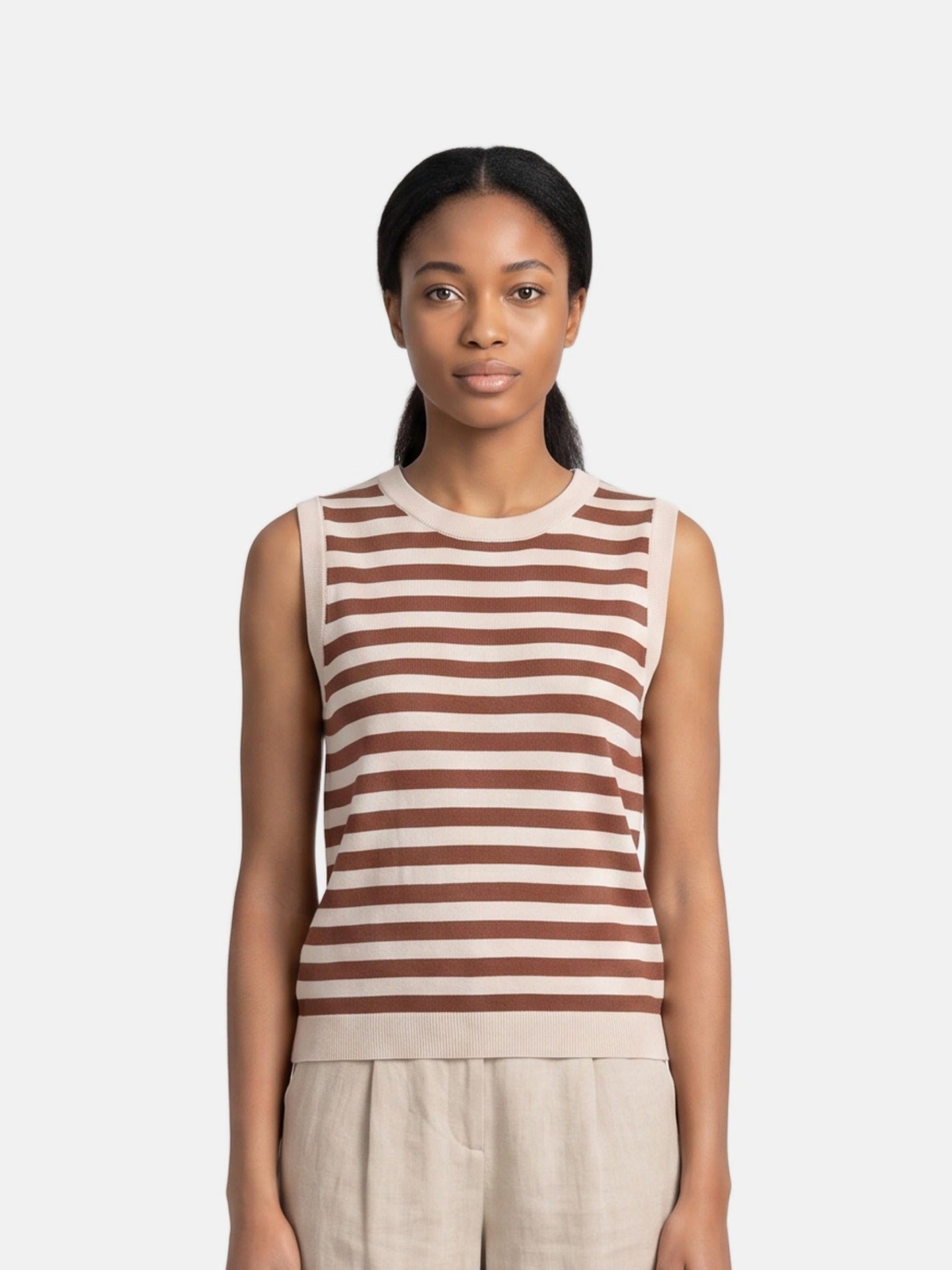 Top in 100% Viscosa Marrone