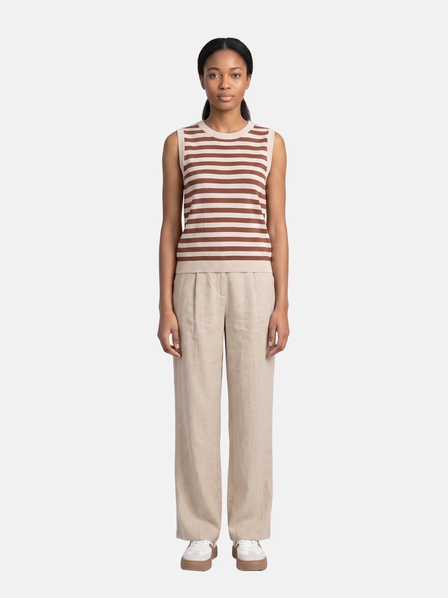 Top in 100% Viscosa Marrone