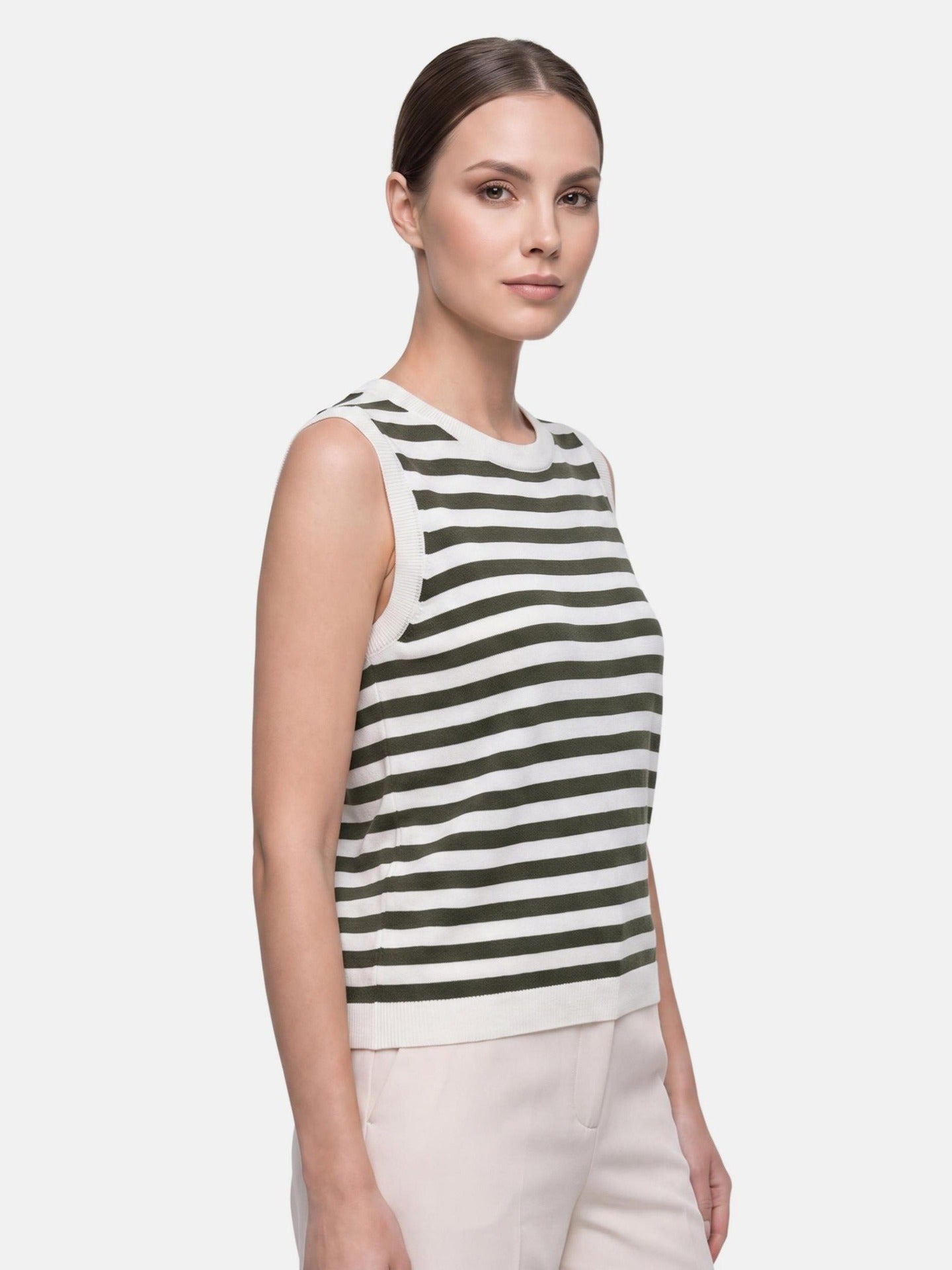 Top in 100% Viscosa Verde Militare