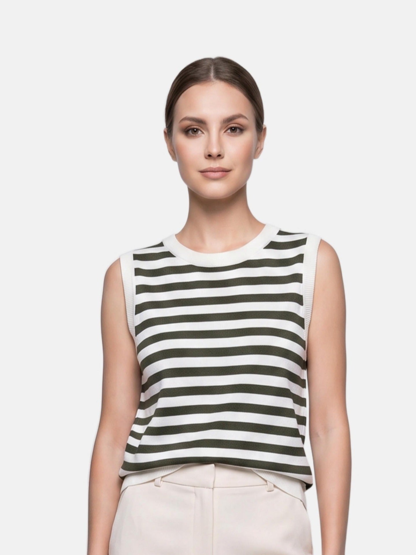 Top in 100% Viscosa Verde Militare