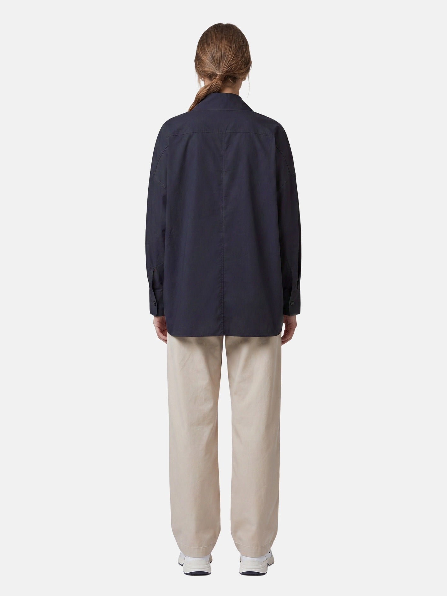 Blusa in Cotone Blu Scuro