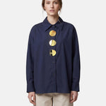 Blusa in Cotone Blu Scuro