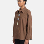Blusa in Cotone Marrone