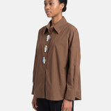 Blusa in Cotone Marrone