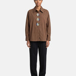 Blusa in Cotone Marrone