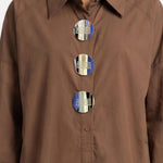 Blusa in Cotone Marrone