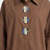 Blusa in Cotone Marrone