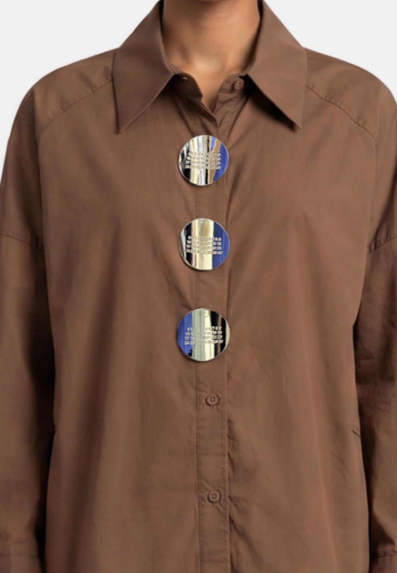 Blusa in Cotone Marrone