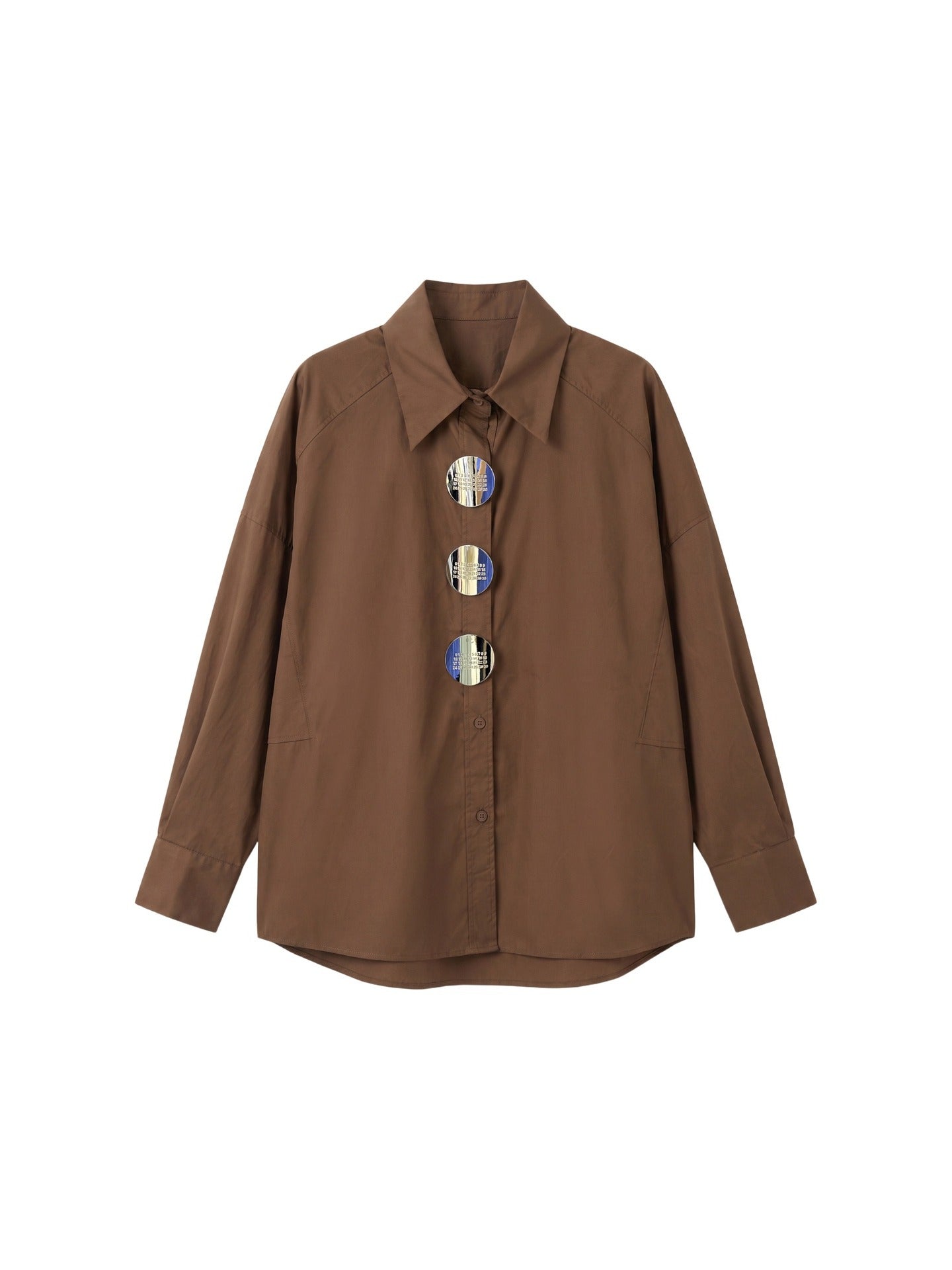 Blusa in Cotone Marrone