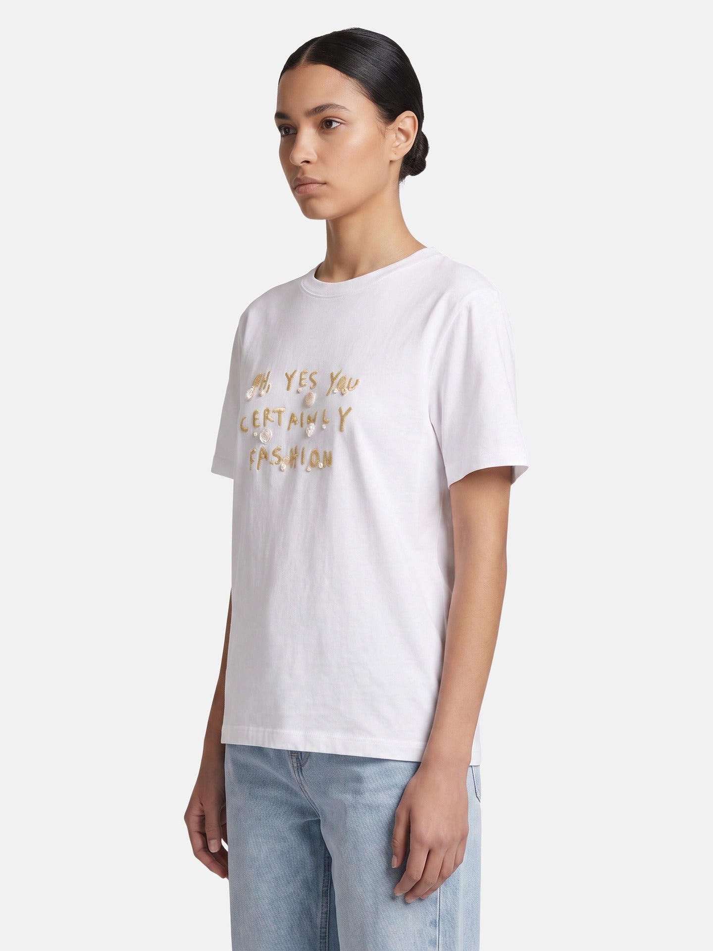T-shirt in 83,4% Cotone 16,6% Poliammide Giallo