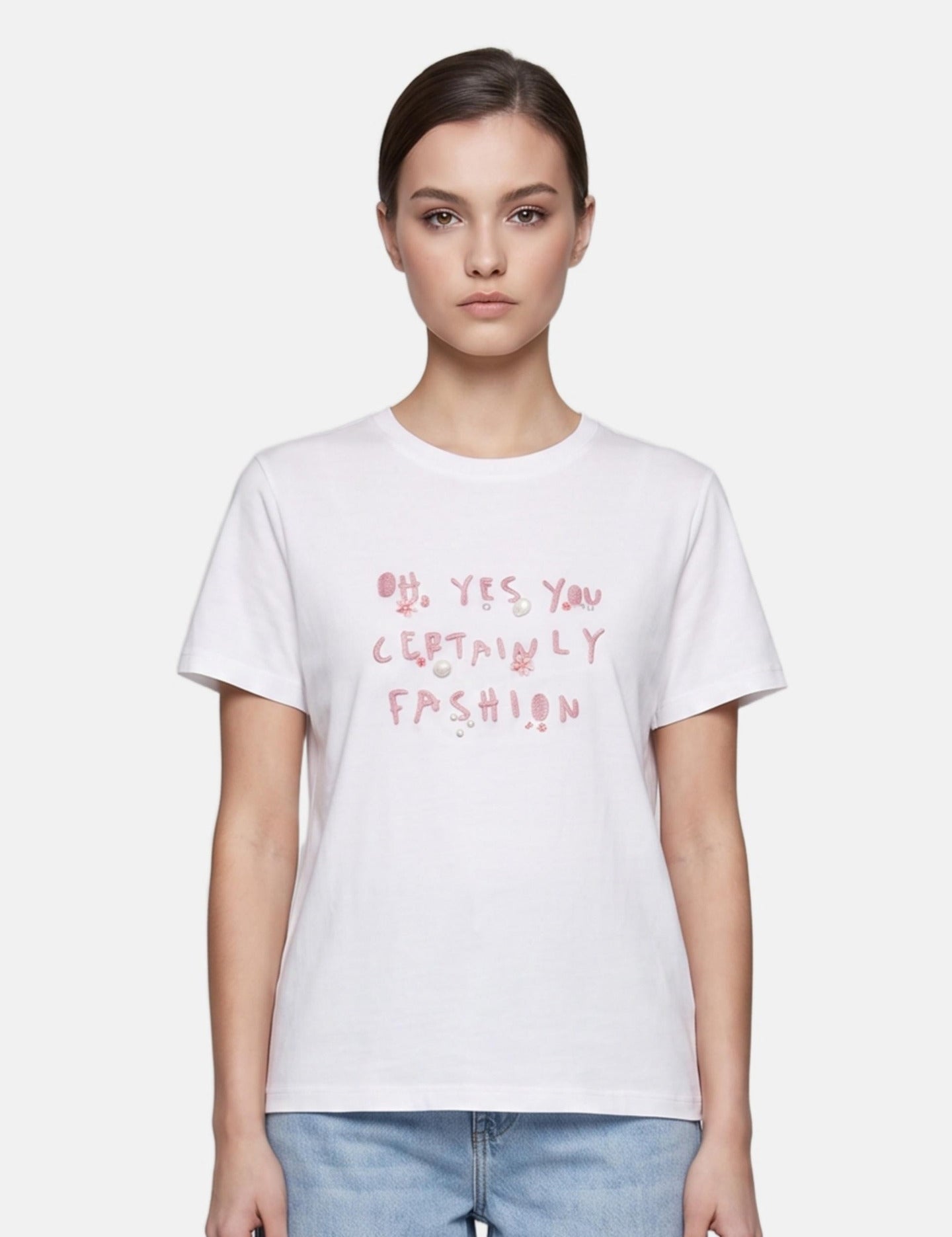 T-shirt in 83,4% Cotone 16,6% Poliammide Rosa