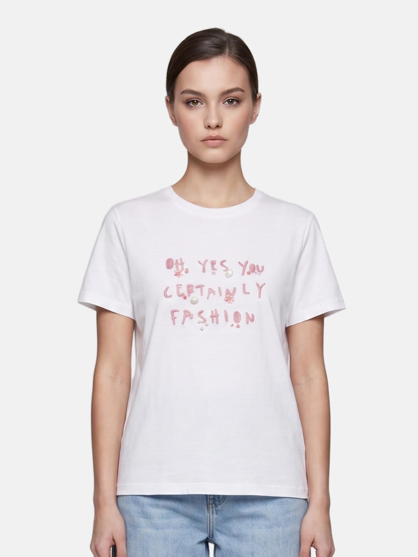T-shirt in 83,4% Cotone 16,6% Poliammide Rosa