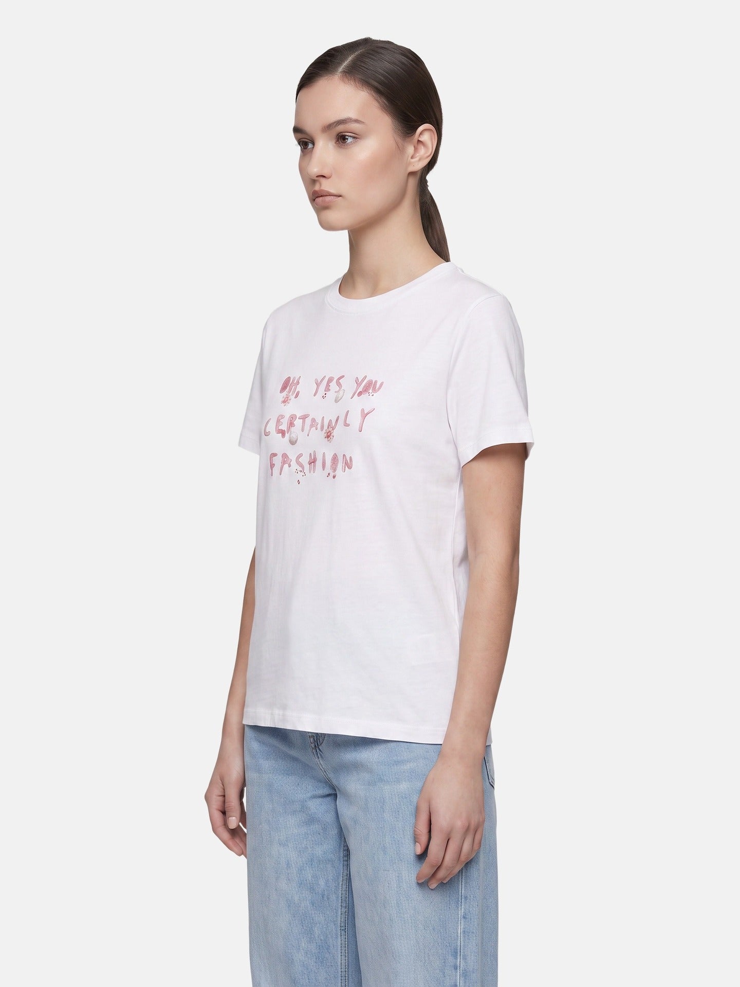 T-shirt in 83,4% Cotone 16,6% Poliammide Rosa