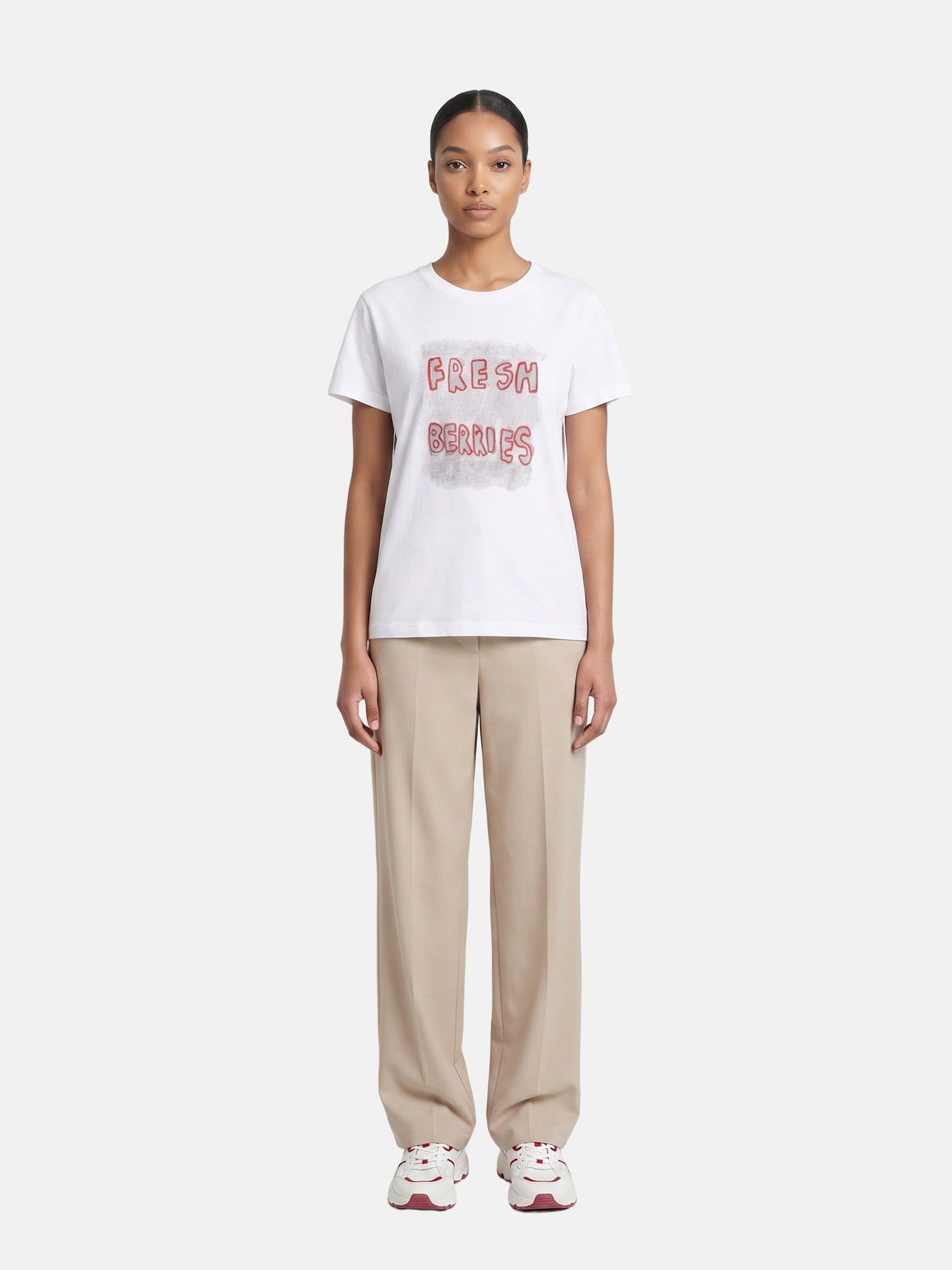 T-shirt in 83,4% Cotone 16,6% Poliammide Bianco