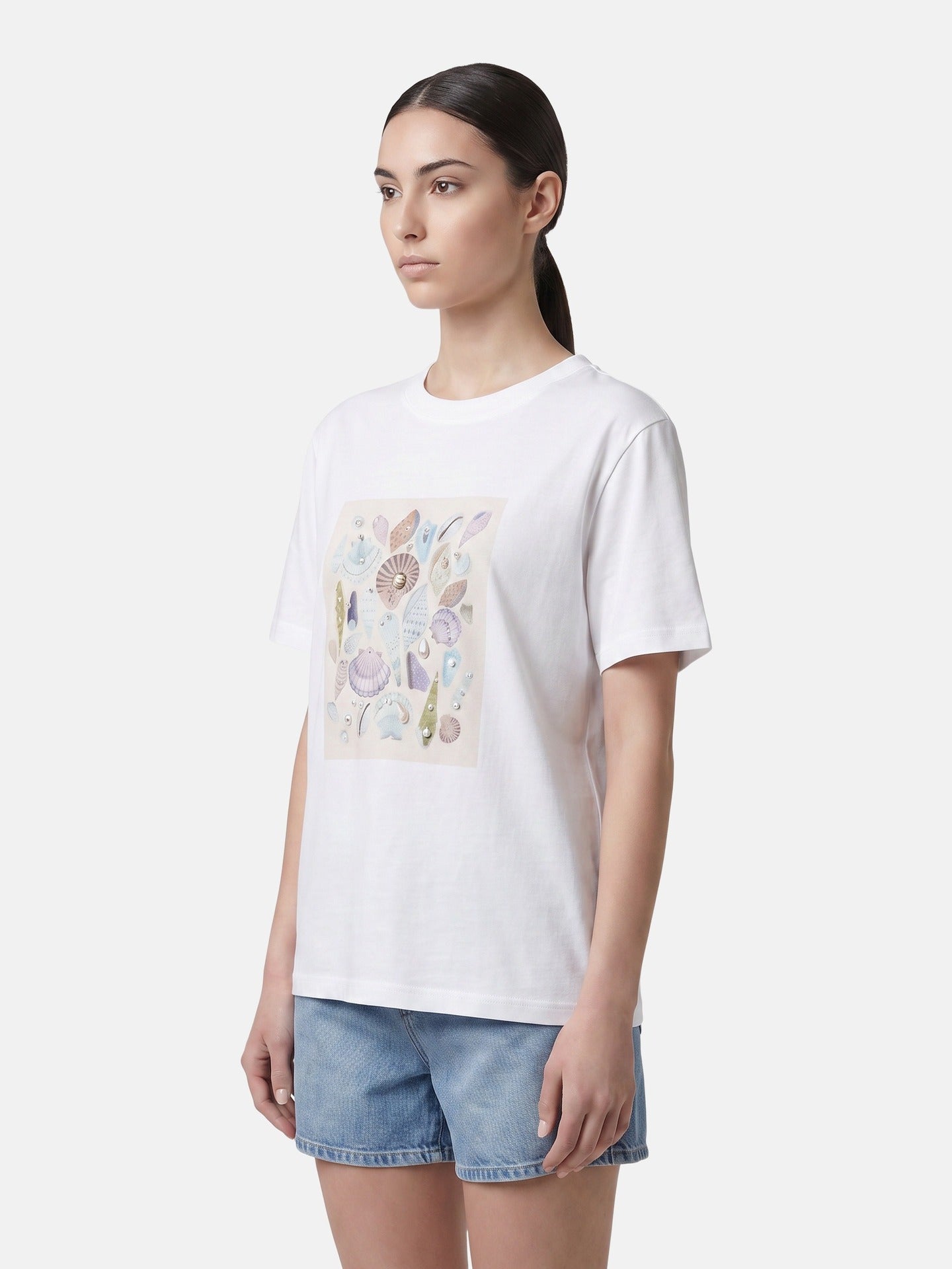 T-shirt in 83,4% Cotone 16,6% Poliammide Bianco